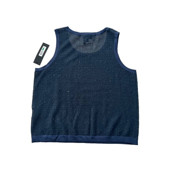 Donna Karan New York Sequin Embellished Tank Top Tide ( L ) - Picture 6 of 6
